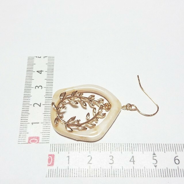 No.430 オニキスクローバー✼白蝶貝クローバー ピアス イヤリング www