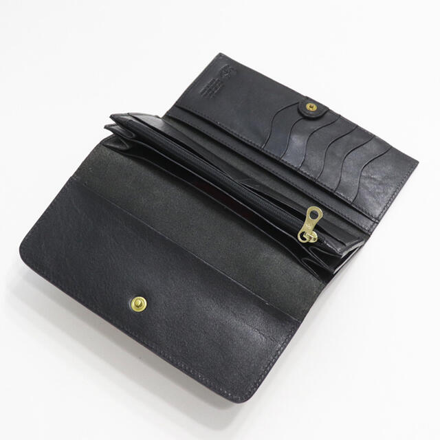 IL BISONTE(イルビゾンテ)の新品 イルビゾンテ 三つ折り 財布 ブラック 黒 レザー 二つ折り 人気 大容量 レディースのファッション小物(財布)の商品写真