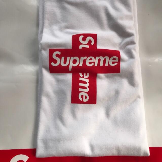 Supreme cross box logo tee ホワイト Lトップス