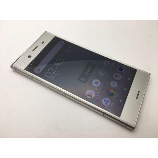 ソニー(SONY)のSIMフリー au XPERIA XZ1 SOV36 シルバー◆美品◆391(スマートフォン本体)