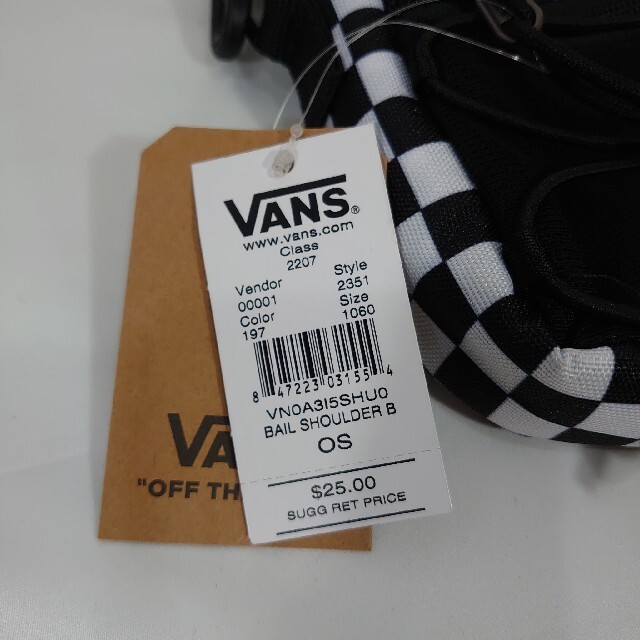 VANS(ヴァンズ)のVANS バンズ/ミニショルダーバッグ/黒白/チェッカー メンズのバッグ(ショルダーバッグ)の商品写真