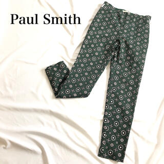 ポールスミス(Paul Smith)のPaul Smith スリムストレッチイージーパンツ 総柄 緑 サイズ38(カジュアルパンツ)