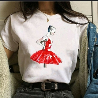 新品vogue Tシャツ バレリーナ 赤 sサイズ (Tシャツ(半袖/袖なし))