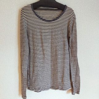 ムジルシリョウヒン(MUJI (無印良品))の【Ｓａｔｔｙｉ様専用】無印良品　グレー白ボーダーロンT(Tシャツ(長袖/七分))