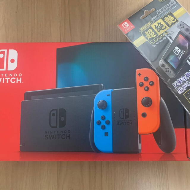 【新品・おまけ付き】Nintendo Switch 本体　ネオンブルー　新品1個Joy-Conグリップ