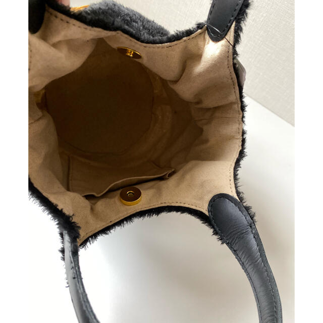 かごバッグ ラロネ 新品 LARONE ラタンボトムエコファーバッグ