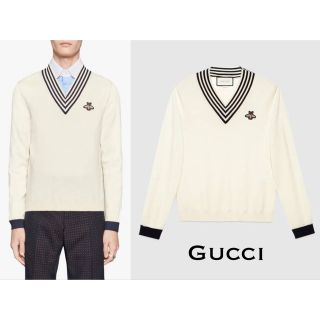 2017.Fall□GUCCI/グッチ ニット/セーター・羊毛□bee刺繍-