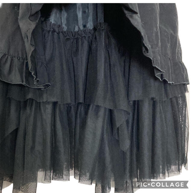 BLACK PEACE NOW(ブラックピースナウ)のブラックピースナウ　異素材重ねスカート レディースのスカート(ミニスカート)の商品写真