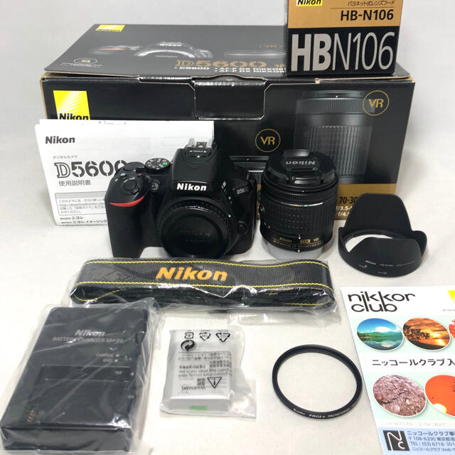 Nikon(ニコン)のNikon D5600 AF-P18-55レンズKIT 5234ショット美品 スマホ/家電/カメラのカメラ(デジタル一眼)の商品写真