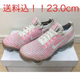 ナイキ(NIKE)の23.0 桃白 NIKE VAPORMAX ヴェイパーマックス 3 フライニット(スニーカー)