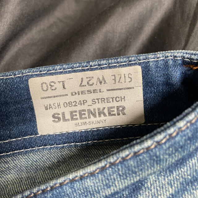 DIESEL(ディーゼル)のDIESEL ディーゼル SLEENKER 27 ダメージ スキニー デニム メンズのパンツ(デニム/ジーンズ)の商品写真