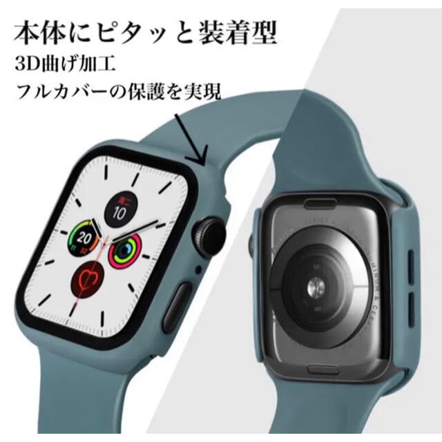 ライトグレーl ラバーバンド　ベルト　Apple Watch 保護カバー、 メンズの時計(ラバーベルト)の商品写真