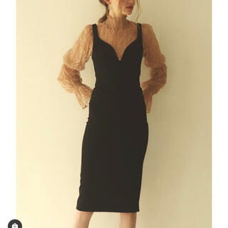 ACYM v open tuck dress ジャンパースカート(ひざ丈ワンピース)