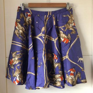 ラルフローレン(Ralph Lauren)のラルフローレン♪スカーフ柄シルクスカート(ミニスカート)