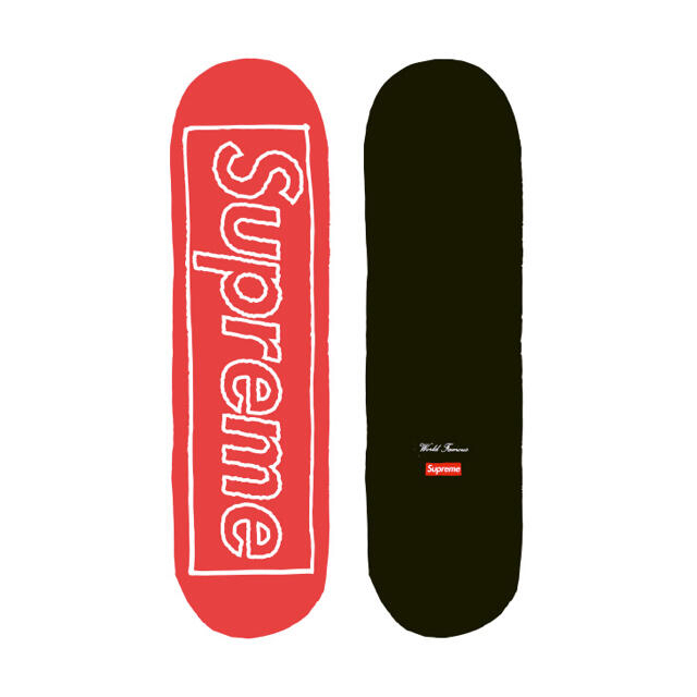 Supreme(シュプリーム)のSupreme KAWS chalk logo skateboard 赤 スポーツ/アウトドアのスポーツ/アウトドア その他(スケートボード)の商品写真