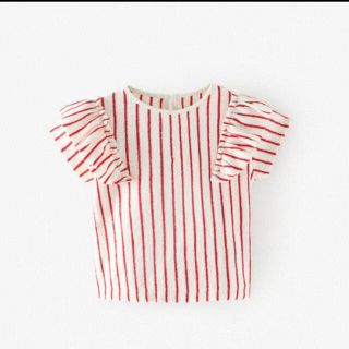 ザラキッズ(ZARA KIDS)の新品未使用✳︎zara kids 赤ストライプTシャツ　110cm(Tシャツ/カットソー)