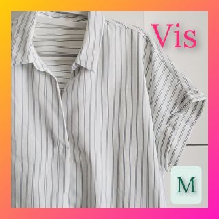 ヴィス(ViS)の【ばなな様専用】ViS♡ストライプブラウス スキッパー シャツ  爽やかオフィス(シャツ/ブラウス(半袖/袖なし))