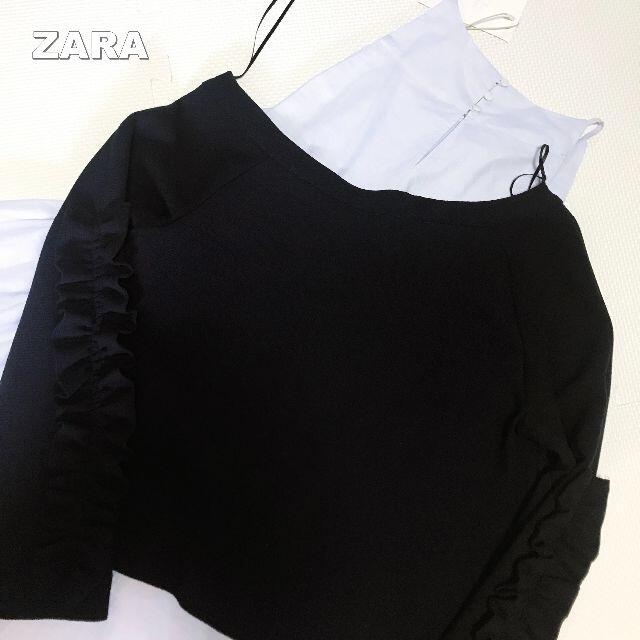 ZARA(ザラ)の【ZARA】フリルスリーブ キャミワンピ セットアップ タグ付未使用 新品 レディースのワンピース(ひざ丈ワンピース)の商品写真