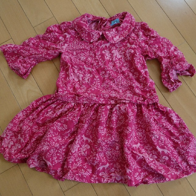 babyGAP(ベビーギャップ)の100 GAP キツネ柄ワンピース キッズ/ベビー/マタニティのキッズ服女の子用(90cm~)(ワンピース)の商品写真