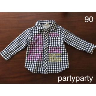 パーティーパーティー(PARTYPARTY)のpartyparty ギンガムチェック長袖シャツ / 90cm(ブラウス)