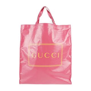 グッチ(Gucci)のGUCCI グッチ ロゴプリント  トートバッグ 575140 コーティングキャンバス   ピンク    【本物保証】(トートバッグ)