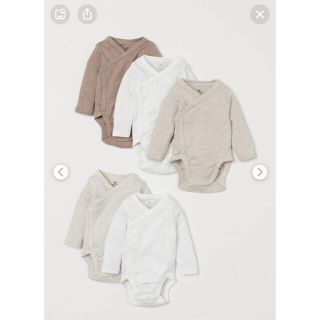 エイチアンドエム(H&M)のH&M ラップボディスーツ 5枚セット ブラウン系(ロンパース)