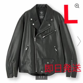 アンダーカバー(UNDERCOVER)のGU × UNDERCOVER フェイクレザージャッケット ライダース L(ライダースジャケット)