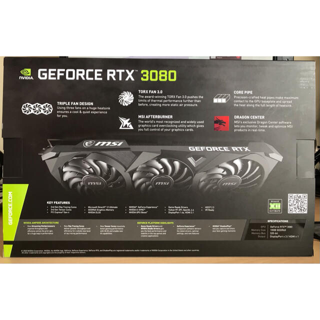 MSI GeForce RTX3080 VENTUS3X 10G OC新品