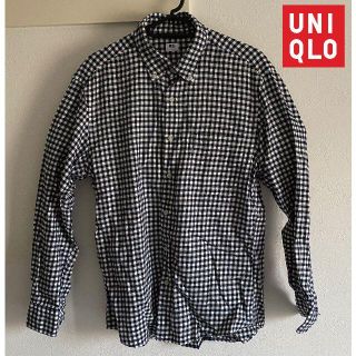 ユニクロ(UNIQLO)のユニクロ UNIQLO” ギンガム柄×ブラック系 長袖シャツ M 美品 (シャツ)