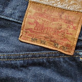 リーバイス(Levi's)の501XX　革両面　濃紺毛羽立ち　オリジナル(デニム/ジーンズ)