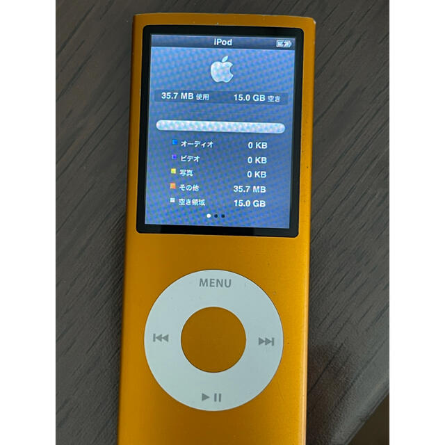 iPod(アイポッド)のiPod nano 第4世代 16GB オレンジ スマホ/家電/カメラのオーディオ機器(ポータブルプレーヤー)の商品写真