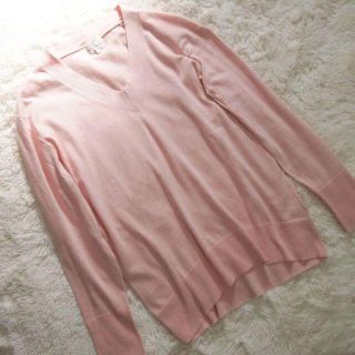 ニジュウサンク(23区)の美品★38（M 9号）23区 シーアイランドコットン Vネックニット カットソー(Tシャツ(長袖/七分))