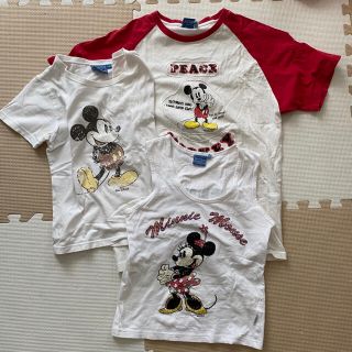 ディズニー(Disney)のティシャツ　ノースリーブ　ミッキー　ミニー　3枚セット(Tシャツ/カットソー(半袖/袖なし))