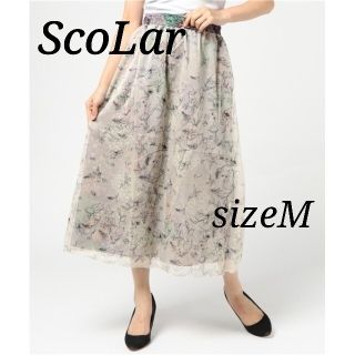 スカラー(ScoLar)の美品 スカラー  重ねシフォンのパンツスカート ワイドパンツ  Mサイズ(カジュアルパンツ)