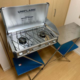 ユニフレーム(UNIFLAME)の3点セット⭐︎ユニフレーム　ツーバーナー、キッチンスタンド、専用水タンク(ストーブ/コンロ)