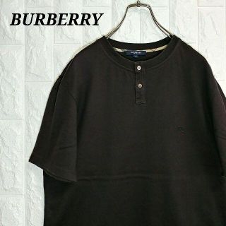 バーバリー(BURBERRY)のバーバリー ヘンリーネック Tシャツ 半袖 ワンポイント アースカラー(Tシャツ/カットソー(半袖/袖なし))