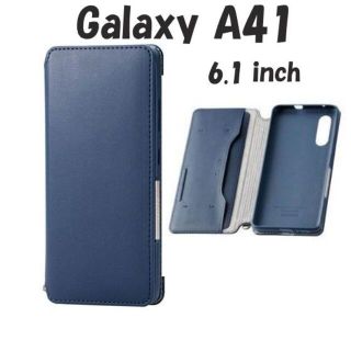 エレコム(ELECOM)のGalaxy A41 手帳型ケース　ソフトレザー マグネットフラップ (ネイビー(Androidケース)