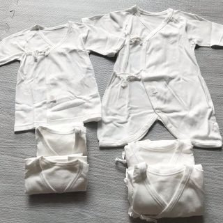 ベルメゾン(ベルメゾン)の新品⭐︎新生児  短肌着 コンビ肌着  オフホワイト 春夏用 計６枚(肌着/下着)