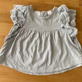 ザラキッズ(ZARA KIDS)のzarababy 肩フリルトップス　80cm(Tシャツ/カットソー)