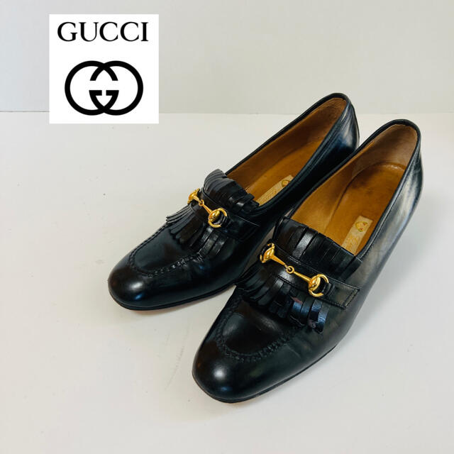 Gucci(グッチ)の【本革】gucci グッチ　ビットローファー　パンプス　フリンジ　ブラック レディースの靴/シューズ(ハイヒール/パンプス)の商品写真