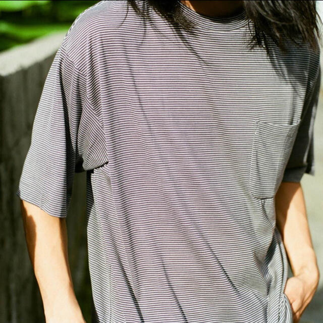 comoli 22ss ウール天竺 Tシャツ BORDER サイズ2トップス