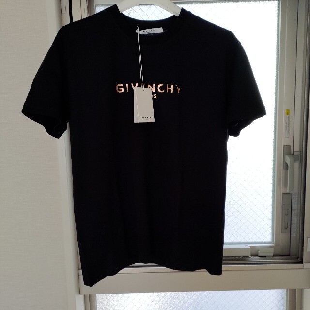 新品タグ付き GIVENCHY メタリック ミラーロゴ コットン Tシャツ