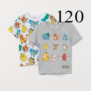 エイチアンドエム(H&M)のH&M 新作　ポケモンプリントTシャツ2枚セット　120(Tシャツ/カットソー)