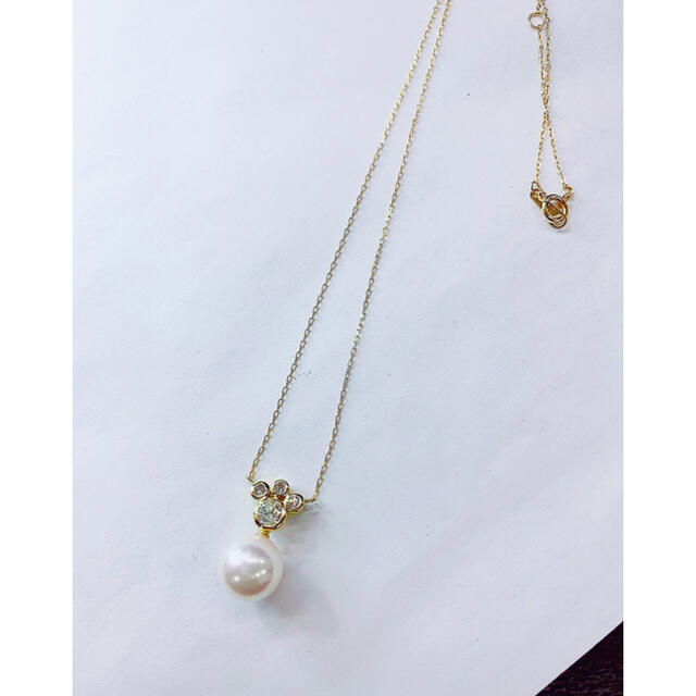 ☆高級 あこや真珠9mm☆0.12&0.23ctダイヤK18ネックレス ☆高級 あこや真珠9mm☆0.12&0.23ctダイヤK18ネックレス