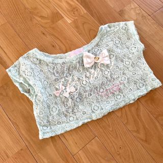 シーシーアールティー(CCRT)のCRT CUTIE リボンが可愛い総レース重ね着用トップス(Tシャツ/カットソー)