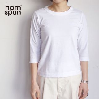 フォーティーファイブアールピーエム(45rpm)のhomspun✨ホームスパン 天竺 クルーネック 七分袖 Tシャツ カットソー(Tシャツ(長袖/七分))