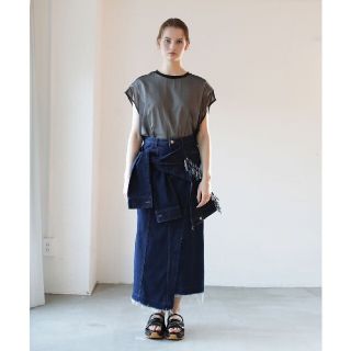 アウラアイラ(AULA AILA)の【AULA AILA】WRAP DESIGN DENIM SKIRT(ロングスカート)