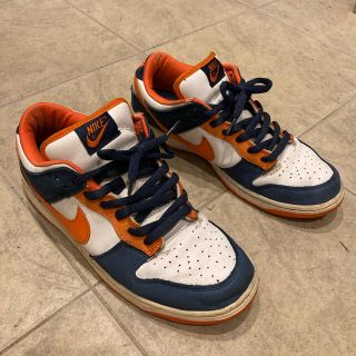 ナイキ(NIKE)のdunk low sb knicks ネイビー/白/オレンジ(スニーカー)