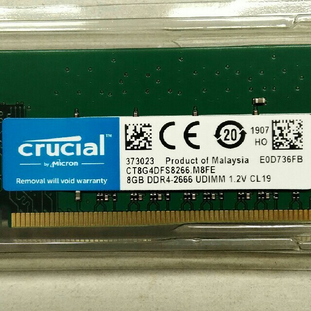 PCメモリ Crucial DDR4-2666 8GB 1