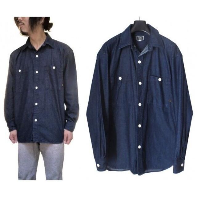 19A/W CALEE ビッグサイズ インディゴ ワーク デニムシャツ